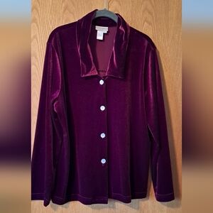 Coldwater Creek Rich Burgundy Velvet Top